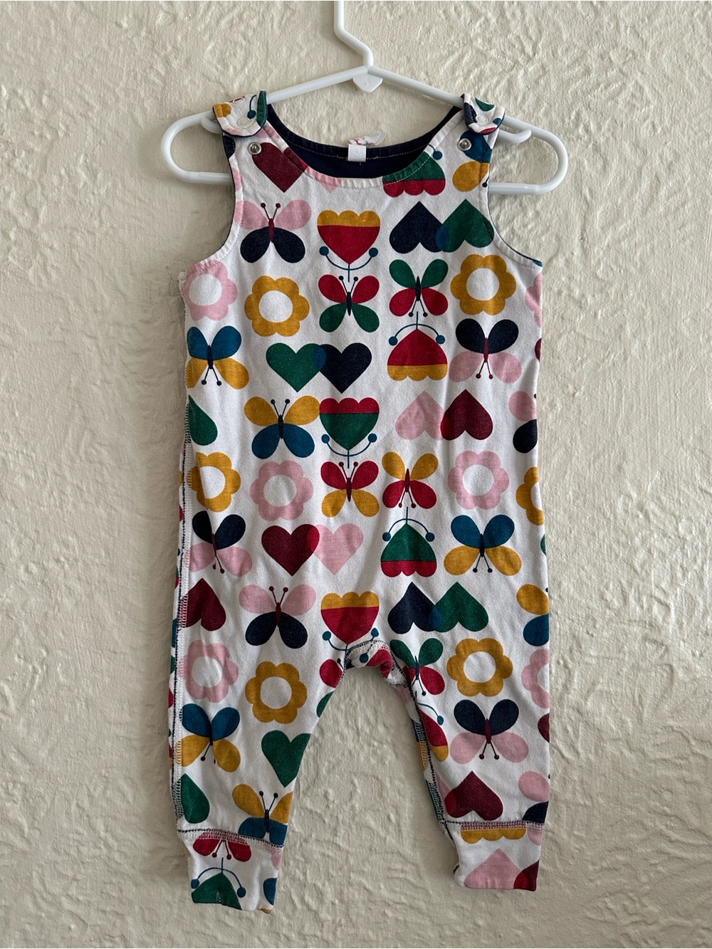 Hanna Andersson Heart Butterfly Print Romper Maroon Burgundy Navy Mustard 12-18